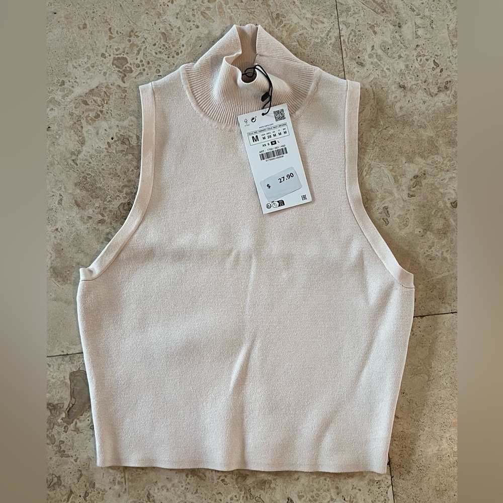 Zara blush colored sleeveless top